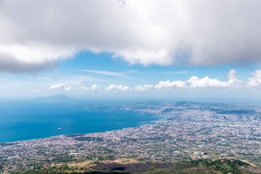 Vezüv Dağı, Campania, İtalya 'dan Napoli' ye genel bakış