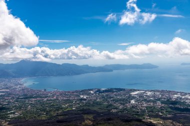 Vezüv Dağı, Campania, İtalya 'dan Napoli' ye genel bakış