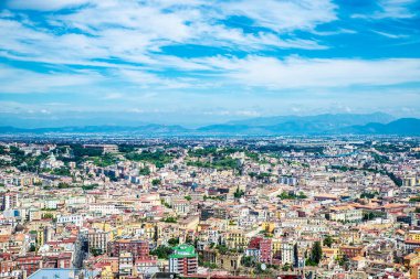 Napoli, İtalya 'daki Napoli şehrinin genel görünümü