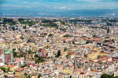 Napoli, İtalya 'daki Napoli şehrinin genel görünümü