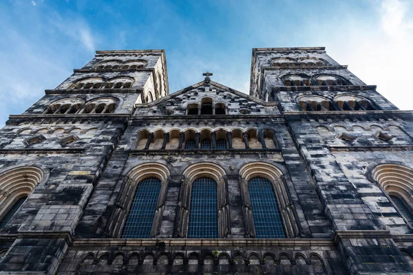 Facade Lund Cathedral Lutheran Church Lund Scania Sweden — Stock Photo, Image