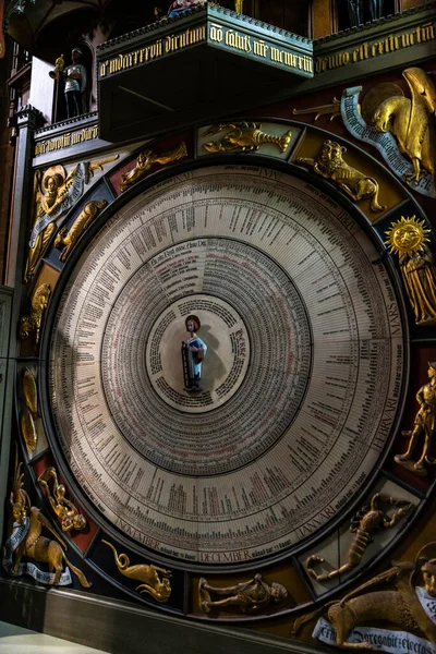 Horloge Astronomique Dans Cathédrale Lund Église Luthérienne Lund Scanie Suède — Photo