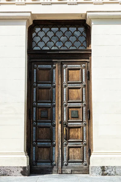 Lund Sweden August 2019 Old Wooden Door Main Buiding Lund — Stock Photo, Image