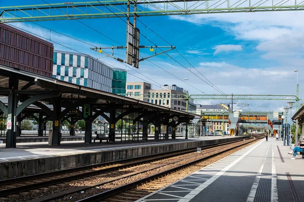 Estação Ferroviária Lund Estação Ferroviária Central Com Pessoas Redor Lund — Fotografia de Stock