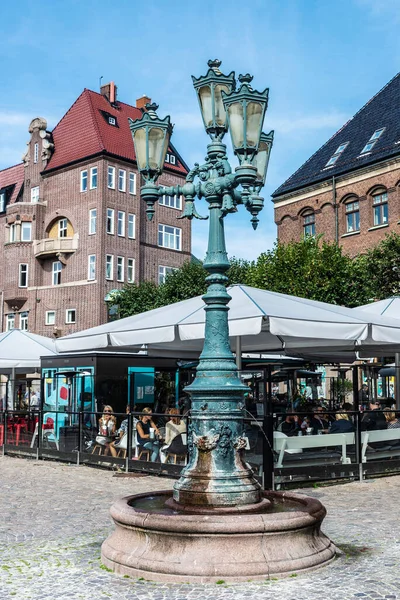 Lund Schweden August 2019 Alter Klassischer Laternenpfahl Stortorget Platz Mit — Stockfoto