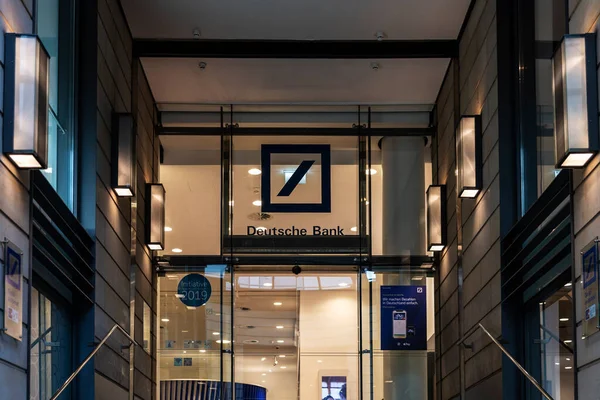 Bremen Alemania Agosto 2019 Fachada Una Oficina Del Deutsche Bank — Foto de Stock