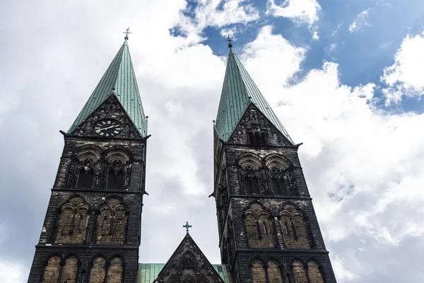 Bremen Katedrali Cephesi Bremen Almanya Nın Merkezinde — Stok fotoğraf
