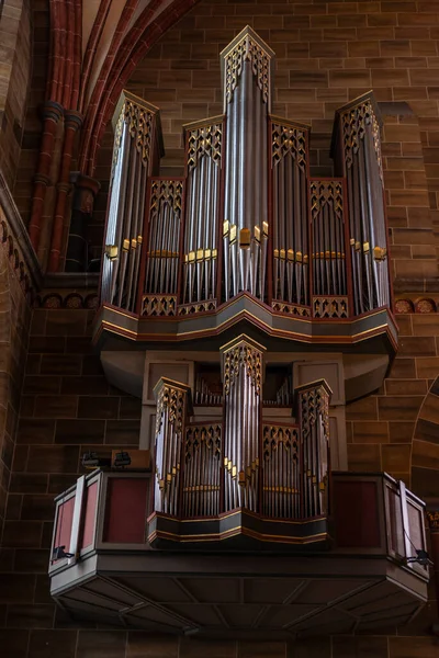 Pipe organ in the interior of the Bremen Cathedral in the center of Bremen, Germany