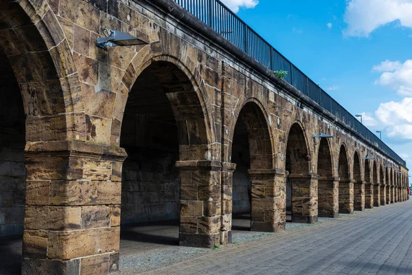 Oude Stenen Speelhal Weserpromenade Schlachte Bremen Duitsland — Stockfoto