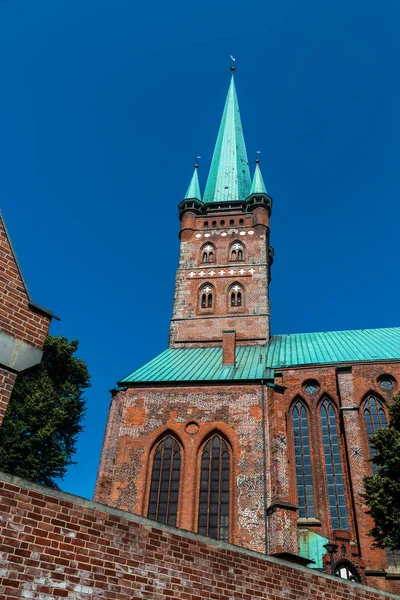 Fasáda Kostela Petra Centru Lubecku Německo — Stock fotografie
