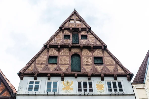 Фасад Старинного Средневекового Дома Старом Городе Луненбург Нижняя Саксония Германия — стоковое фото