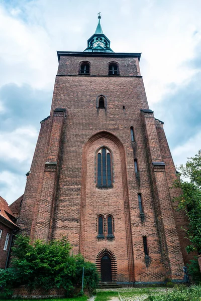 Torre Della Chiesa San Michaelis Michel Nel Centro Storico Lunenburg — Foto Stock