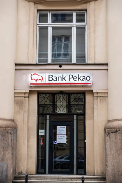 Krakow Polen August 2018 Fasade Pekao Bank Branch Office Krakow – stockfoto