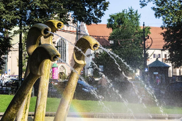 Cracovia Polonia Agosto 2018 Fontanna Fryderyka Chopina Fuente Agua Para — Foto de Stock