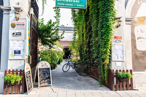 Cracovie Pologne Août 2018 Entrée Bar Restaurant Dans Rue Jozefa — Photo