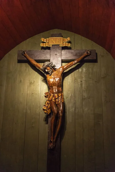 Estatua Crucifixión Jesucristo Túnel Mina Sal Wieliczka Cracovia Polonia — Foto de Stock