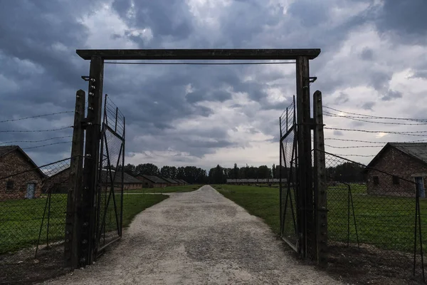 Osvětim Polsko Srpna 2018 Elektrifikovaný Plot Koncentračního Tábora Osvětim Birkenau — Stock fotografie