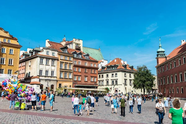 Warschau Polen September 2018 Schlossplatz Oder Zamkowy Mit Menschen Der — Stockfoto