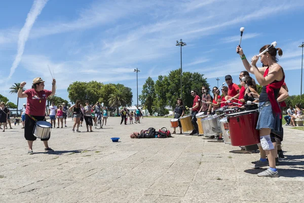 Banda de percusión en Lisboa, Portugal — Foto de Stock