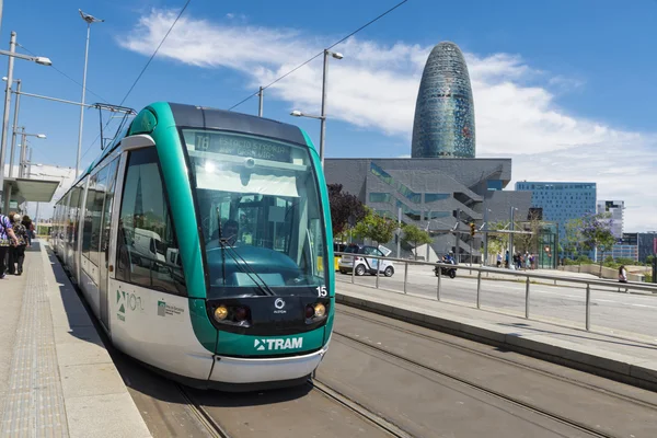 Barselona bölgesindeki tramvay — Stok fotoğraf