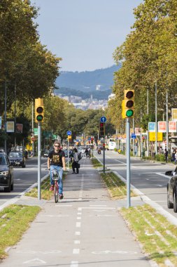Barcelona'da bisikletçiler
