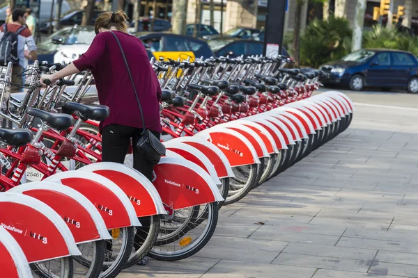 Bicicletas en fila, Barcelona — Foto de Stock