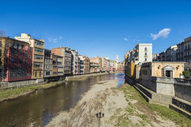 Girona şehrinin manzarası, İspanya