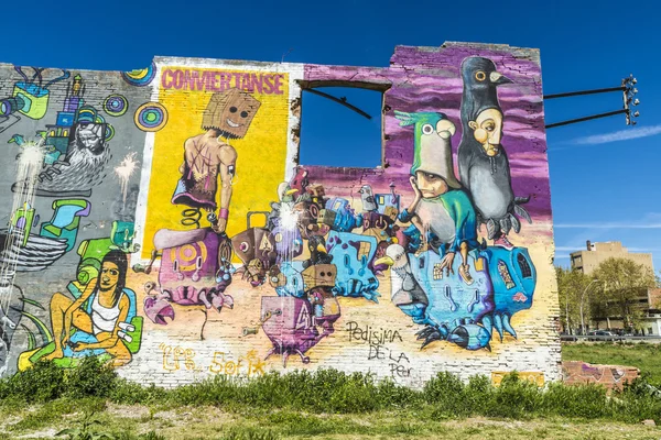 Wall covered with graffitis — Stock Photo, Image