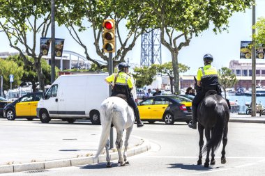 City police on horseback, Barcelona clipart