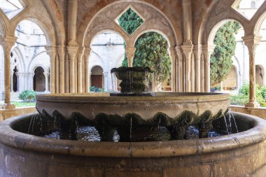 Reial Monestir Manastırı ya da Santa Maria de Poblet Kraliyet Manastırı Tarragona, Katalonya, İspanya