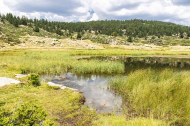 Les Angles, Occitania, Fransa 'daki Llac de la Bollosa ya da Lac des Bouillouses manzarası