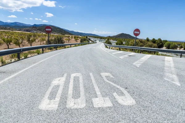 Stopbord en richting teken verboden — Stockfoto