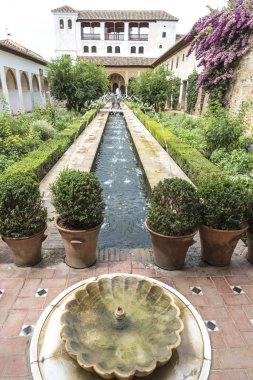 Generalife bahçeleri, Alhambra, Granada, İspanya
