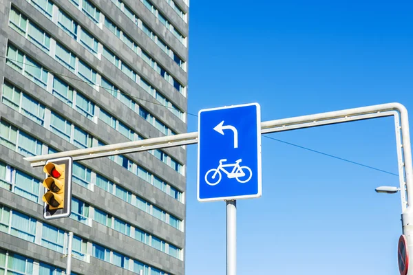 Blue road sign 