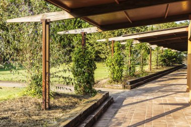 Koridora bir turist daireler