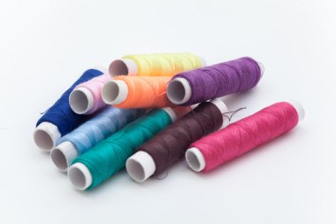 Birçok iş parçacığı, renk dize, kordon, Hank, beyaz backg iplikçiğe