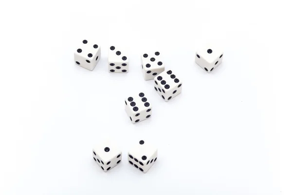 白色背景上的骰子，骰子隔离 — 图库照片