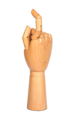 Ahşap el tek parmakla