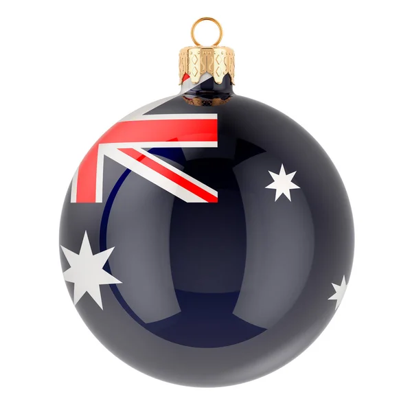 Christmas Ball Australian Flag Rendering Isolated White Background — Stock Photo, Image