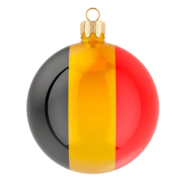 Belçika Bayraklı Noel Balosu Beyaz Arkaplanda Boyutlu Görüntüleme — Stok fotoğraf