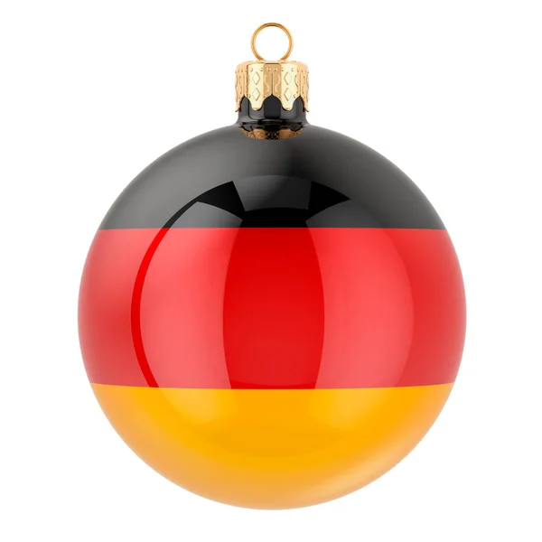 Weihnachtskugel Mit Deutschlandfahne Darstellung Isoliert Auf Weißem Hintergrund — Stockfoto