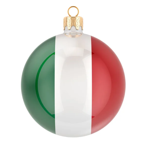 Рождественский Мяч Итальянским Флагом Рендеринг Изолирован Белом Фоне — стоковое фото