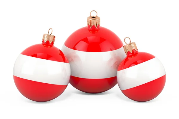 Avusturya Bayraklı Noel Mücevherleri Beyaz Arka Planda Boyutlu Görüntüleme — Stok fotoğraf