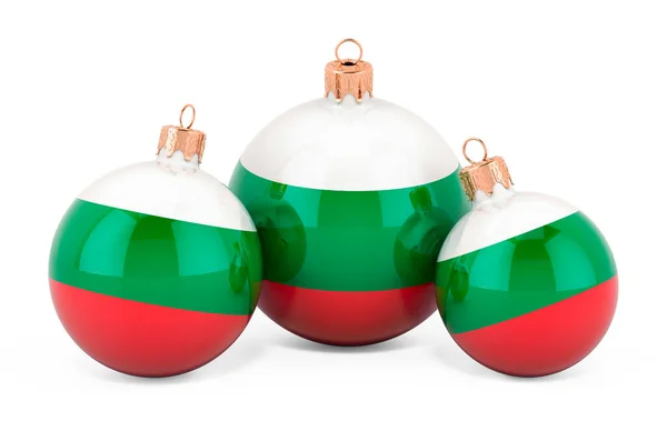Bulgar Bayraklı Noel Mücevherleri Beyaz Arkaplanda Boyutlu Görüntüleme — Stok fotoğraf
