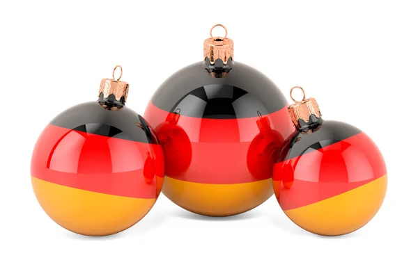 Weihnachtskugeln Mit Deutschlandfahne Darstellung Isoliert Auf Weißem Hintergrund — Stockfoto