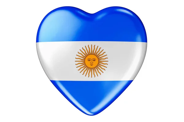 Сердце Аргентинским Флагом Рендеринг Изолирован Белом Фоне — стоковое фото
