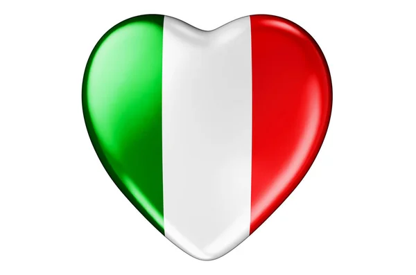 Corazón Con Bandera Italiana Representación Aislada Sobre Fondo Blanco —  Fotos de Stock