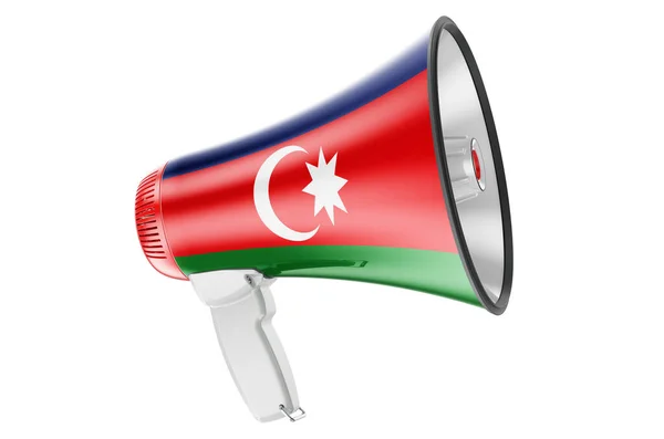 Мегафон Азербайджанским Флагом Рендеринг Изолирован Белом Фоне — стоковое фото