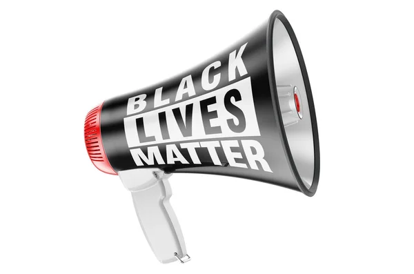 Megáfono Con Bandera Black Lives Matter Representación Aislada Sobre Fondo — Foto de Stock