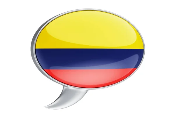 Speech Ball Colombian Flag Рендеринг Ізольований Білому Тлі — стокове фото